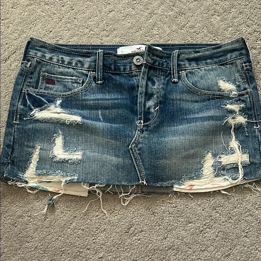 Hollister Blue Casual Mini Skirt